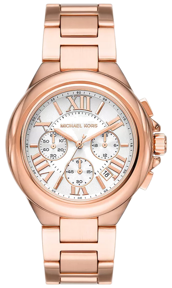 Michael Kors Camille Chronograph White Dial Rose Gold Steel Strap Watch For Women - MK7271 Buy Now By Michael Kors