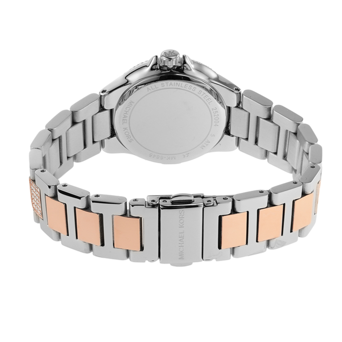 Shop Michael Kors Camille Multifunction White Dial Two Tone Steel Strap Watch For Women - MK6846 in USA