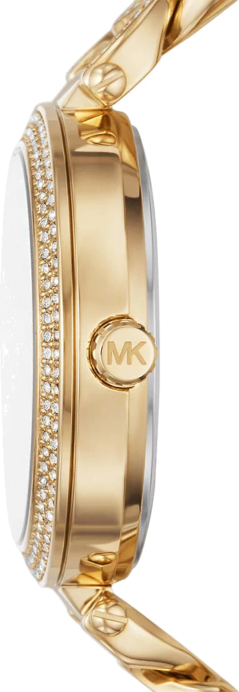 Michael Kors Catelyn Crystals Gold Dial Gold Steel Strap Watch For Women - MK4674