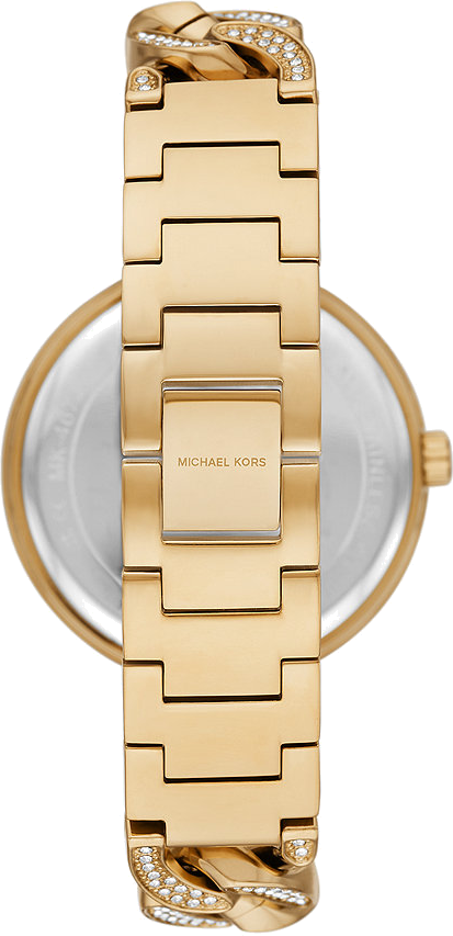 Shop Michael Kors Catelyn Crystals Gold Dial Gold Steel Strap Watch For Women - MK4674 in USA