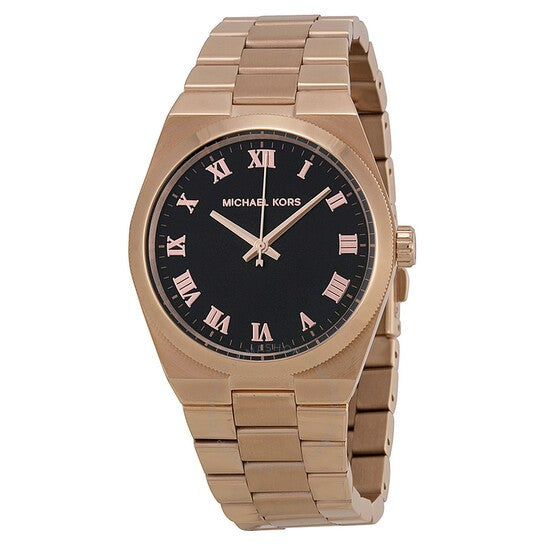 Michael Kors Channing Black Dial Rose Gold Steel Strap Watch For Women - MK5937 Buy Now By Michael Kors