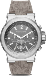 Shop Michael Kors Dylan Chronograph Grey Dial Grey PVC Strap Watch For Men - MK8935 in USA