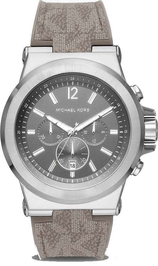 Shop Michael Kors Dylan Chronograph Grey Dial Grey PVC Strap Watch For Men - MK8935 in USA