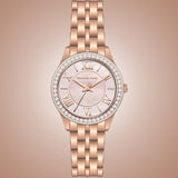 Michael Kors Harlowe Three-Hand Rose Gold Dial Rose Gold Steel Strap Watch for Women - MK4845 Buy Now By Michael Kors