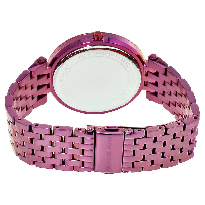 Shop Michael Kors Darci Black Dial Purple Steel Strap Watch for Women - MK3554 in USA