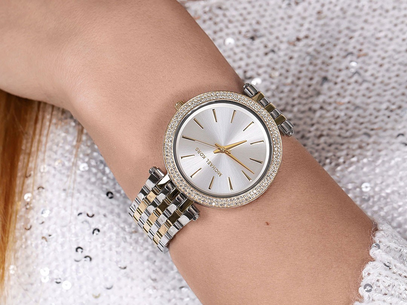 Michael Kors Darci Silver Dial Two Tone Stainless Steel Strap Watch for Women - MK3215 Buy Now By Michael Kors