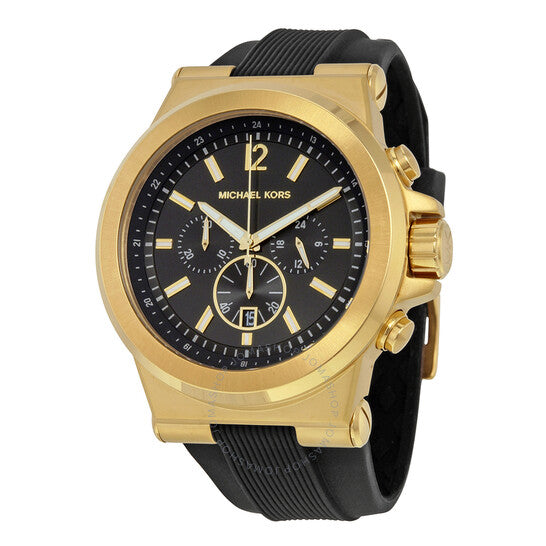Shop Michael Kors Dylan Chronograph Black Dial Black Rubber Strap Watch for Men - MK8445 in USA