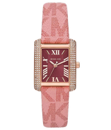 Michael Kors Emery Quartz Diamonds Red Dial Pink Leather Strap Watch For Women - MK2966 Buy Now By Michael Kors