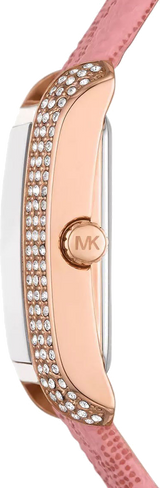 Michael Kors Emery Quartz Diamonds Red Dial Pink Leather Strap Watch For Women - MK2966 Buy Now By Michael Kors