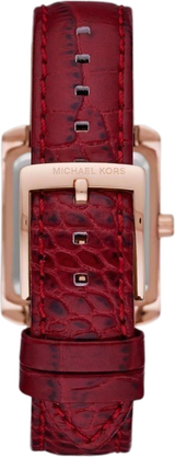 Michael Kors Emery Quartz Diamonds Silver Dial Red Leather Strap Watch For Women - MK4689 Buy Now By Michael Kors