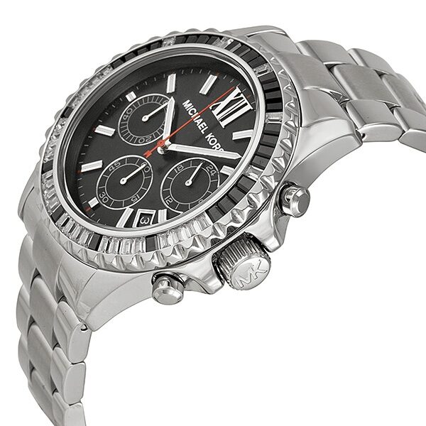 Michael Kors Everest Chronograph Black Dial Silver Steel Strap Watch For Women - MK5753 Buy Now By Michael Kors