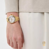 Michael Kors Everest Chronograph White Dial Gold Steel Strap Watch For Women - MK7212 Buy Now By Michael Kors