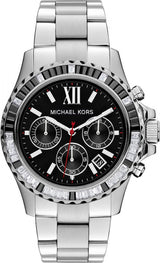 Michael Kors Everest Chronograph Black Dial Silver Steel Strap Watch For Women - MK5753 Buy Now By Michael Kors