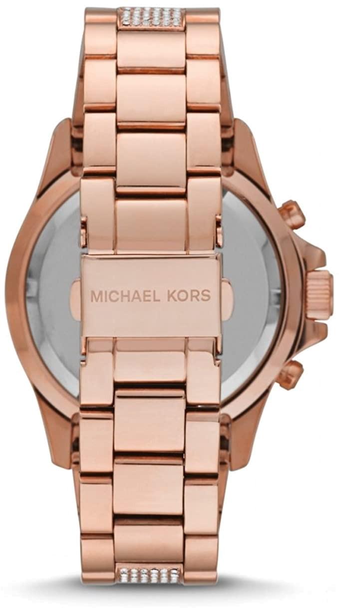 Michael Kors Everest Chronograph Black Dial Rose Gold Steel Strap Watch For Women - MK5875 Buy Now By Michael Kors