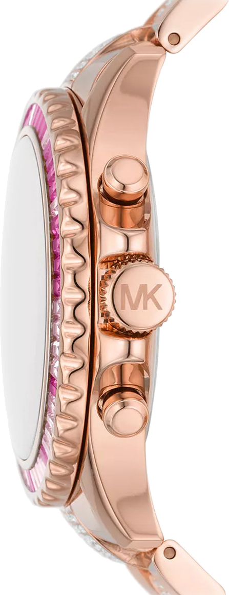 Michael Kors Everest Chronograph Rose Gold Dial Rose Gold Steel Strap Watch For Women - MK7211