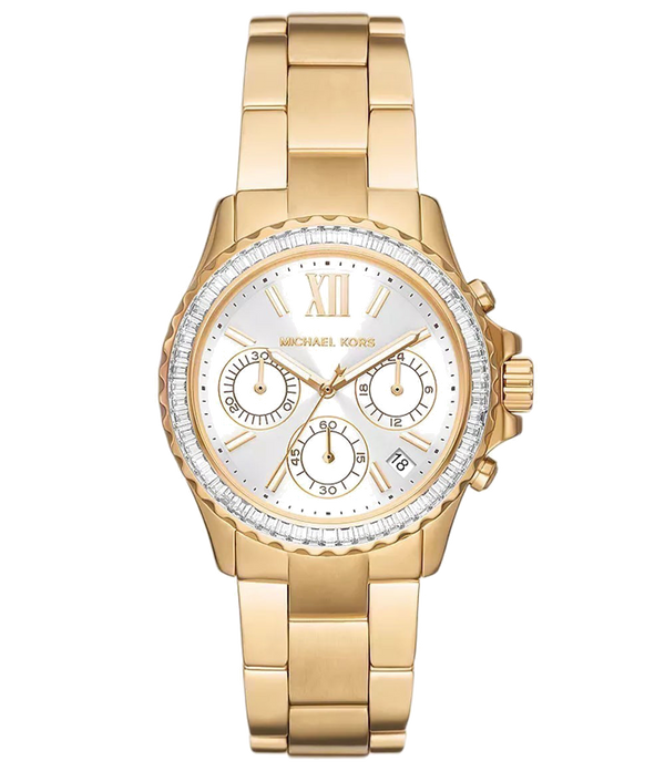 Michael Kors Everest Chronograph White Dial Gold Steel Strap Watch For Women - MK7212 Buy Now By Michael Kors