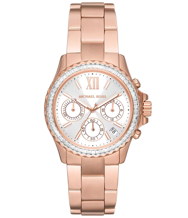 Michael Kors Everest Chronograph Silver Dial Rose Gold Steel Strap Watch For Women - MK7213 Buy Now By Michael Kors