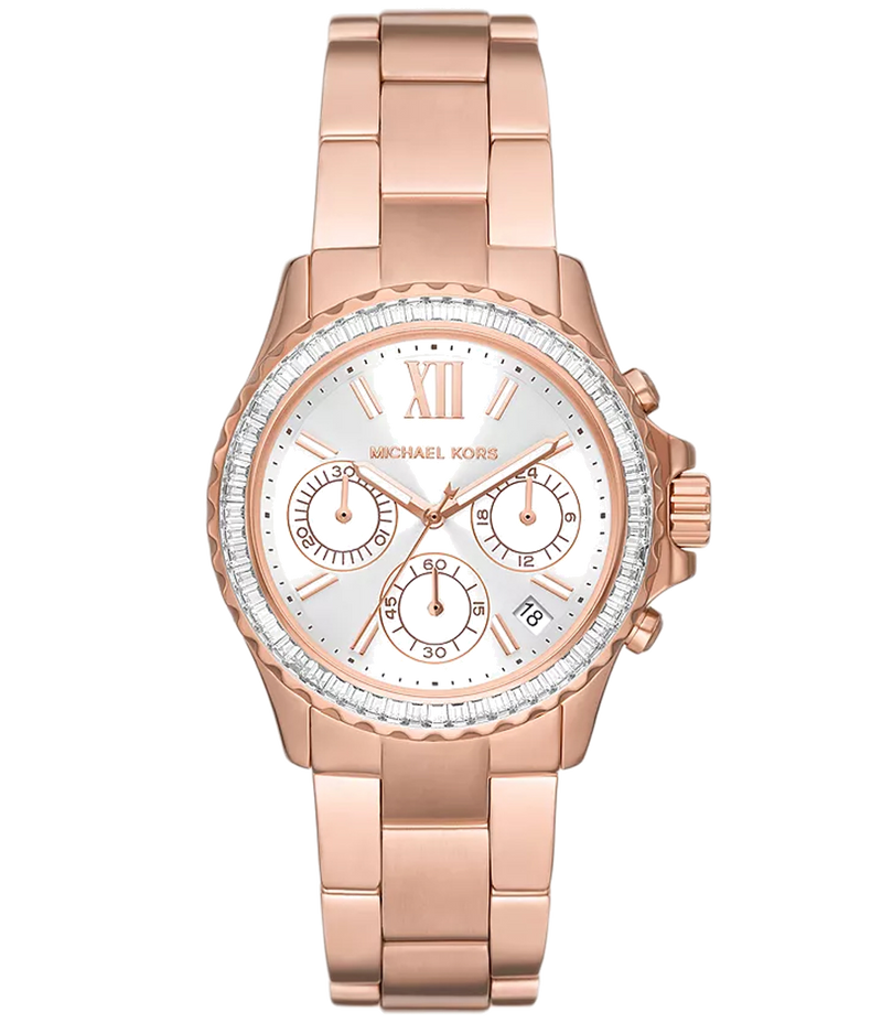 Michael Kors Everest Chronograph Silver Dial Rose Gold Steel Strap Watch For Women - MK7213 Buy Now By Michael Kors