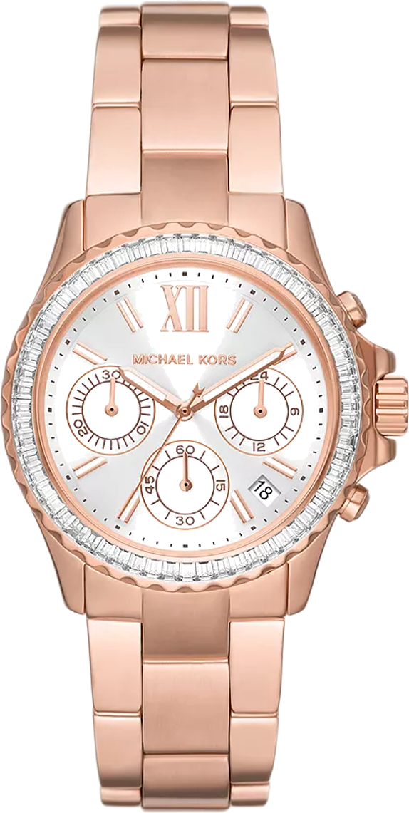 Michael Kors Everest Chronograph Silver Dial Rose Gold Steel Strap Watch For Women - MK7213 Buy Now By Michael Kors