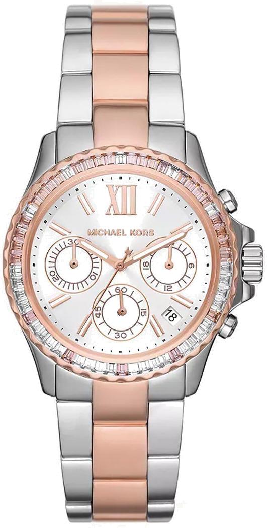Michael Kors Everest Chronograph White Dial Two Tone Steel Strap Watch For Women - MK7214 Buy Now By Michael Kors