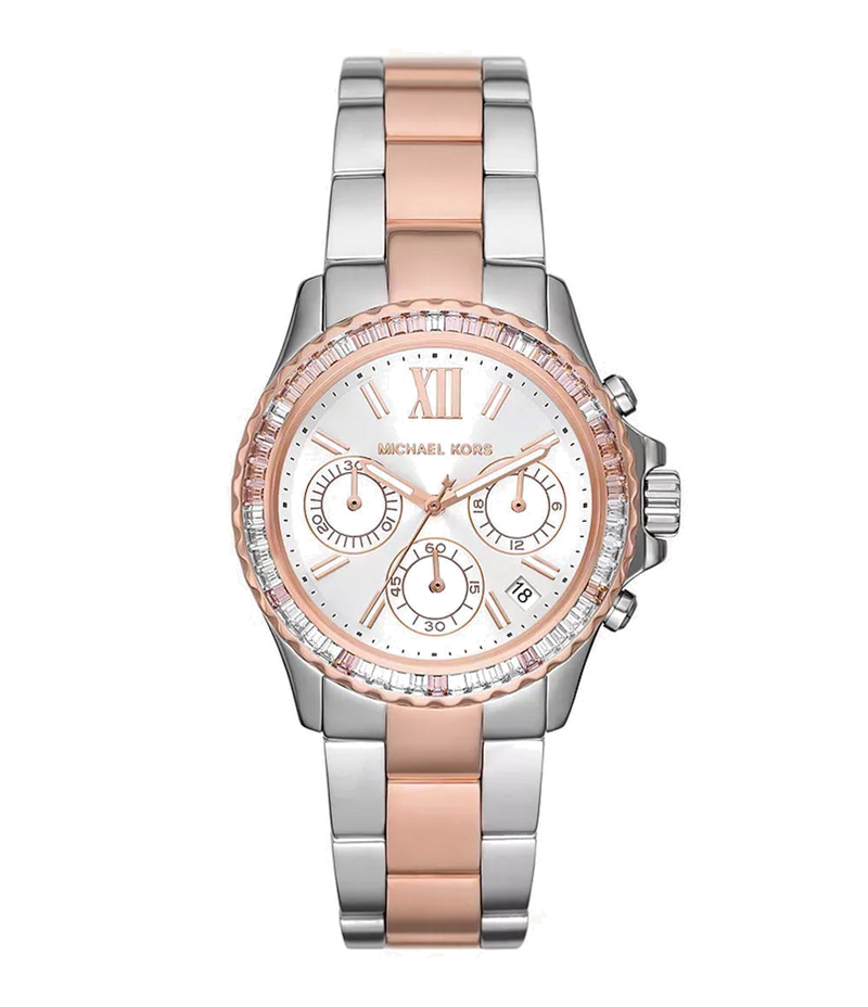 Michael Kors Everest Chronograph White Dial Two Tone Steel Strap Watch For Women - MK7214 Buy Now By Michael Kors