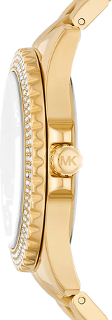 Michael Kors Everest Three Hand Mother of Pearl White Dial Gold Steel Strap Watch For Women - MK7401 Buy Now By Michael Kors