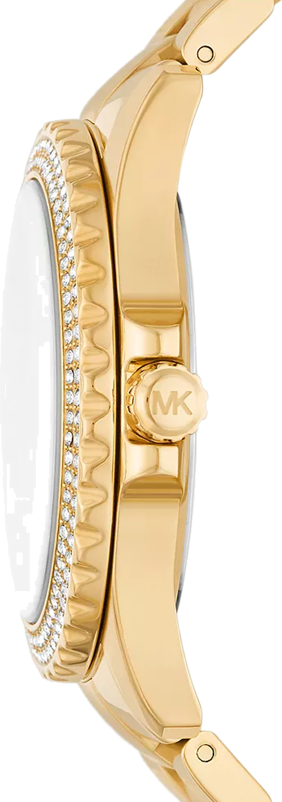 Michael Kors Everest Three Hand Mother of Pearl White Dial Gold Steel Strap Watch For Women - MK7401 Buy Now By Michael Kors