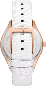Michael Kors Harlowe Analog Rose Gold Dial White Leather Strap Watch For Women - MK2989 Buy Now By Michael Kors