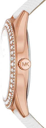 Michael Kors Harlowe Analog Rose Gold Dial White Leather Strap Watch For Women - MK2989 Buy Now By Michael Kors