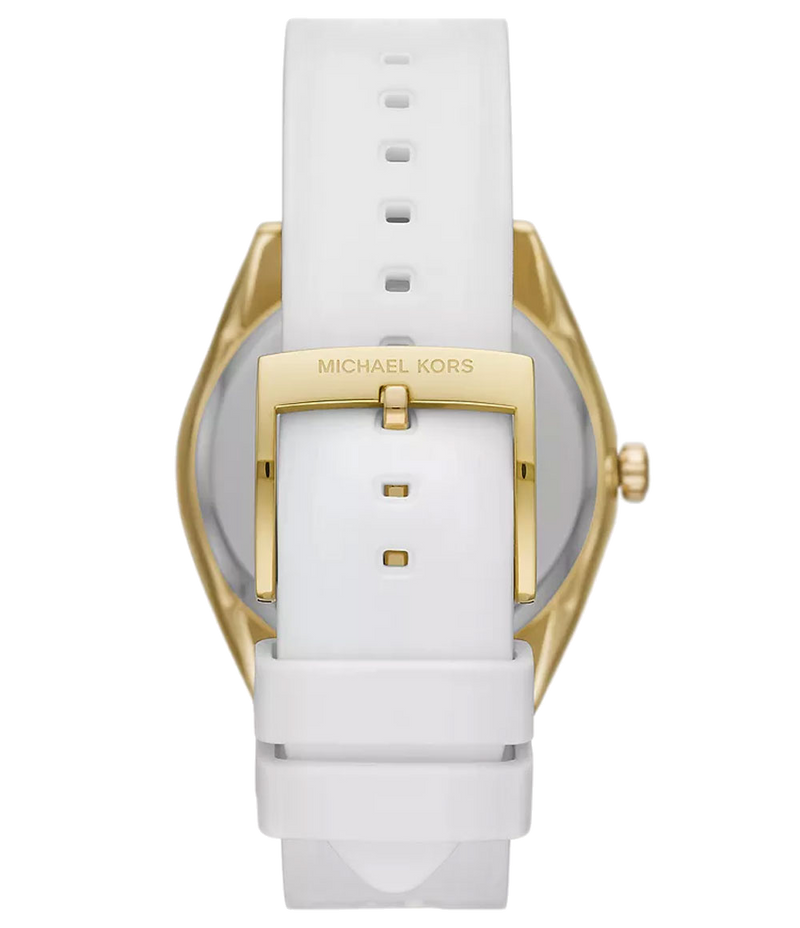 Michael Kors Janelle Three Hand Silver Dial White Rubber Strap Watch For Women - MK7141 Buy Now By Michael Kors