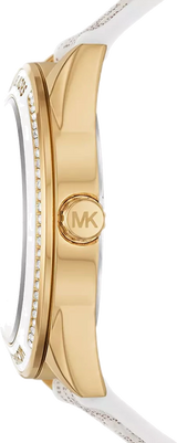 Michael Kors Jessa Multifunction Gold Dial White Leather Strap Watch For Women - MK7204 Buy Now By Michael Kors