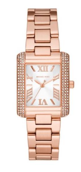 Michael Kors Emery Three-Hand Crystals Silver Dial Rose Gold Steel Strap Watch for Women - MK4641