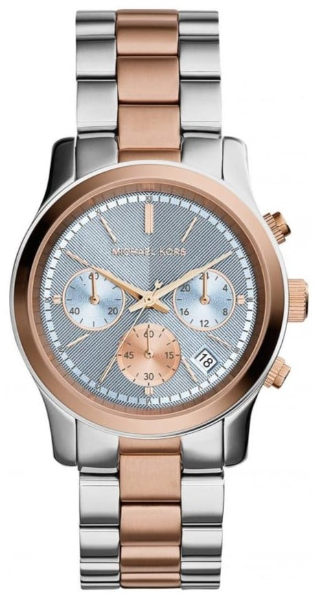 Michael Kors Runway Chronograph Blue Dial Two Tone Steel Strap Watch For Women - MK6166 Buy Now By Michael Kors