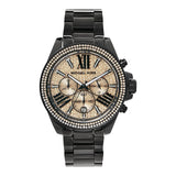 Michael Kors Wren Chronograph Gold Dial Black Steel Strap Watch for Women - MK5961 Buy Now By Michael Kors