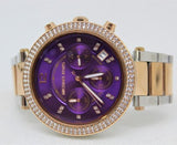 Michael Kors Parker Chronograph Purple Dial Two Tone Steel Strap Watch For Women - MK6108 Buy Now By Michael Kors