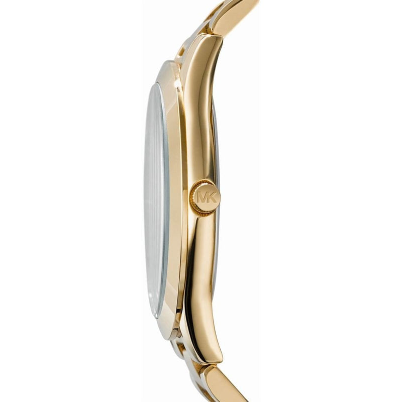 Michael Kors Slim Runway Blue Dial Gold Steel Strap Watch for Women - MK3265 Buy Now By Michael Kors