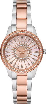 Michael Kors Layton Three Hand Pink Dial Two Tone Steel Strap Watch For Women - MK6894 Buy Now By Michael Kors