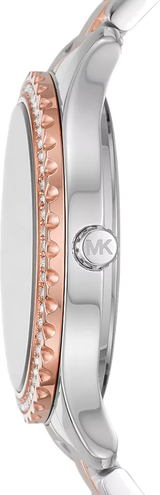 Michael Kors Layton Three Hand Pink Dial Two Tone Steel Strap Watch For Women - MK6894 Buy Now By Michael Kors