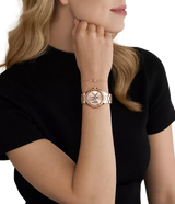 Michael Kors Lennox Three Hand Rose Gold Dial Rose Gold Steel Strap Watch For Women - MK1063 Buy Now By Michael Kors