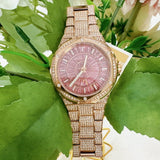Michael Kors Lennox Three Hand Crystals Rose Gold Dial Rose Gold Steel Strap Watch For Women - MK6992 Buy Now By Michael Kors