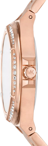 Michael Kors Lennox Three-Hand Black Dial Rose Gold Steel Strap Watch For Women - MK7233 Buy Now By Michael Kors
