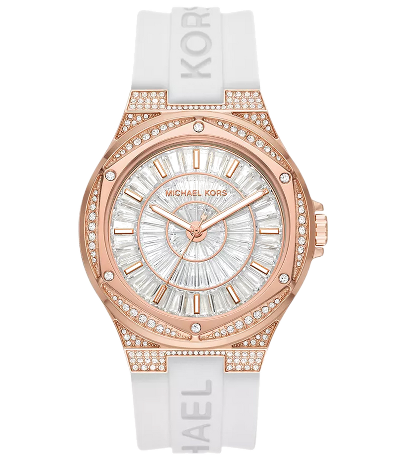 Michael Kors Lennox Three-Hand Crystals Dial White Silicone Strap Watch For Women - MK7248 Buy Now By Michael Kors