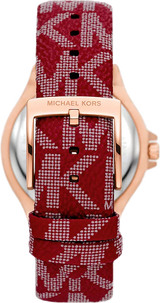 Michael Kors Lennox Three Hand Silver Dial Red Leather Strap Watch For Women - MK7308 Buy Now By Michael Kors