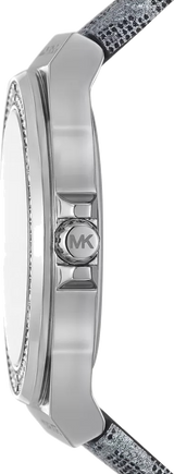 Michael Kors Lennox Quartz Black Dial Grey Leather Strap Watch For Women - MK7309 Buy Now By Michael Kors