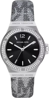 Michael Kors Lennox Quartz Black Dial Grey Leather Strap Watch For Women - MK7309 Buy Now By Michael Kors