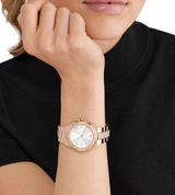 Michael Kors Lennox Three-Hand Silver Dial Rose Gold Steel Strap Watch For Women - MK7362 Buy Now By Michael Kors