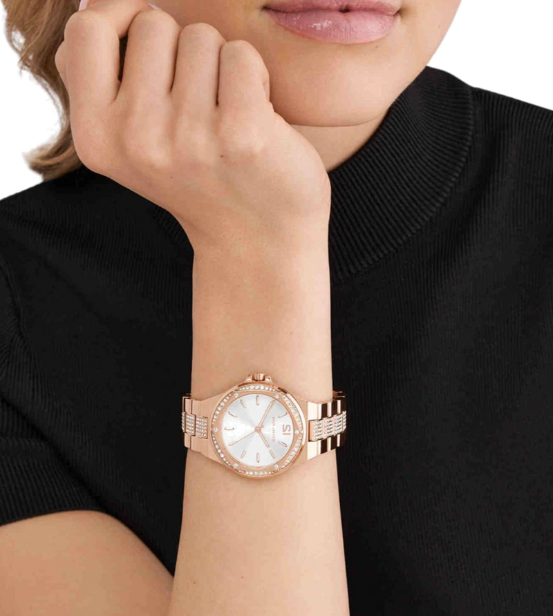 Michael Kors Lennox Three-Hand Silver Dial Rose Gold Steel Strap Watch For Women - MK7362 Buy Now By Michael Kors