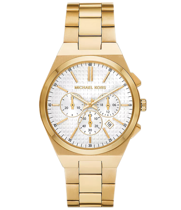 Michael Kors Lennox Chronograph White Dial Gold Steel Strap Watch For Men - MK9120 Buy Now By Michael Kors