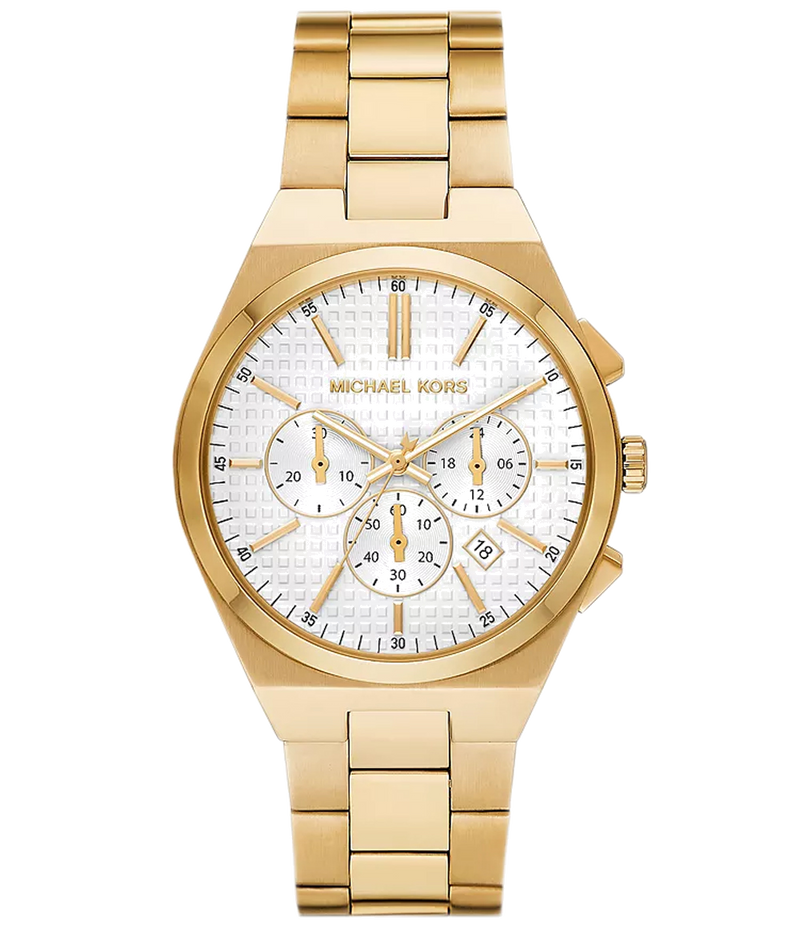 Michael Kors Lennox Chronograph White Dial Gold Steel Strap Watch For Men - MK9120 Buy Now By Michael Kors