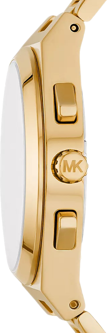 Michael Kors Lennox Chronograph White Dial Gold Steel Strap Watch For Men - MK9120